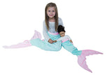 JLIKA Mermaid Tail Blanket for Kids with Free Doll Blanket Included - The Perfect Gift For Girls