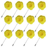 JLIKA Lapel Flower Pin Rose for Wedding Boutonniere Stick (Set of 12 PINS)