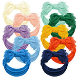 Baby Girl Headbands and bows - Nylon Headband Fits newborn toddler infant girls lace trim