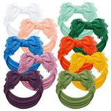 Baby Girl Headbands and bows - Nylon Headband Fits newborn toddler infant girls lace trim