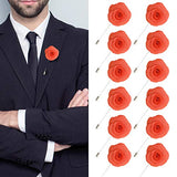 JLIKA Lapel Flower Pin Rose for Wedding Boutonniere Stick (Set of 12 PINS)
