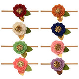 Baby Girl Headbands and bows - Nylon Headband Fits newborn toddler infant girls (Assorted Mix)