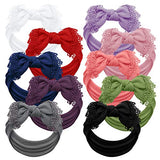 Baby Girl Headbands and bows - Nylon Headband Fits newborn toddler infant girls lace trim