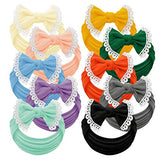 Baby Girl Headbands and bows - Nylon Headband Fits newborn toddler infant girls lace trim