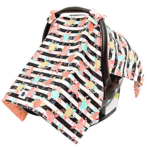 Floral Stripe Carseat Canopy – JLIKA - Main Image