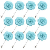 JLIKA Lapel Flower Pin Rose for Wedding Boutonniere Stick (Set of 12 PINS)