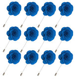 JLIKA Lapel Flower Pin Rose for Wedding Boutonniere Stick (Set of 12 PINS)