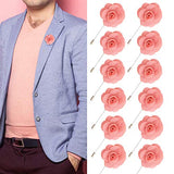 JLIKA Lapel Flower Pin Rose for Wedding Boutonniere Stick (Set of 12 PINS)