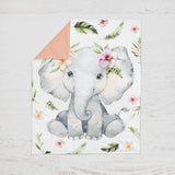Elephants Peach  Crib Bedding Set