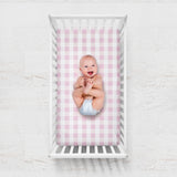 Pink Plaid Crib Sheet