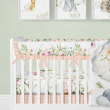 Elephants Peach  Crib Bedding Set
