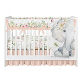 Elephants Peach  Crib Bedding Set