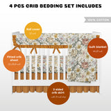 Vintage Floral Crib Bedding Set