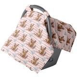 Peach Stripes Carseat Canopy