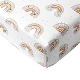 Crib Sheets 100% Cotton Fitted Crib Sheet Set Perfect for Baby Fits Standard Toddler Mattress Rainbows