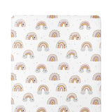 Crib Sheets 100% Cotton Fitted Crib Sheet Set Perfect for Baby Fits Standard Toddler Mattress Rainbows