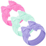 Baby Girl Headbands and bows - Nylon Headband Fits newborn toddler infant girls lace trim