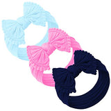 Baby Girl Headbands and bows - Nylon Headband Fits newborn toddler infant girls pom pom