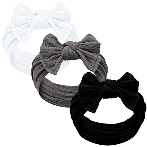 Baby Girl Headbands and bows - Nylon Headband Fits newborns toddlers infants girls