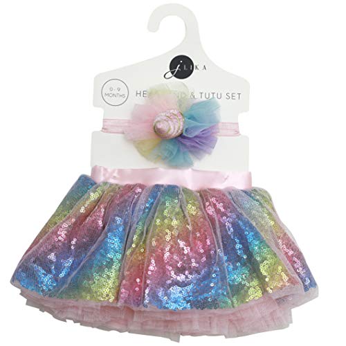 Unicorn Newborn Baby Girl Tutu Set Skirt Headband Photography Prop for Babies (0-9 Months) (Unicorn Glitter)
