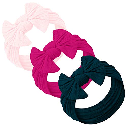 Baby Girl Headbands and bows - Nylon Headband Fits newborn toddler infant girls