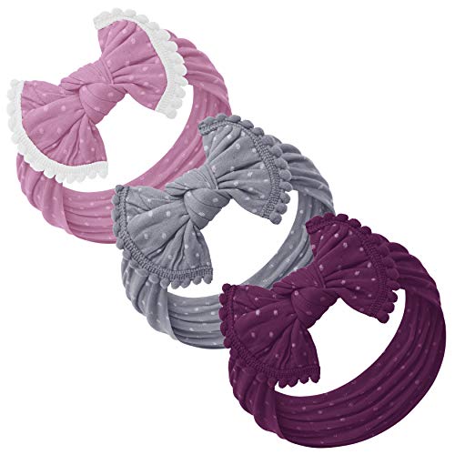 Baby Girl Headbands and bows - Nylon Headband Fits newborn toddler infant girls