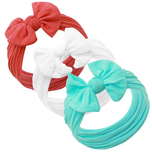 Baby Girl Headbands and bows - Nylon Headband Fits newborns toddlers infants girls