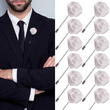 JLIKA Lapel Pins for Men Flower Pin Rose for Wedding Boutonniere Stick Boutineers (Set of 12 PINS)