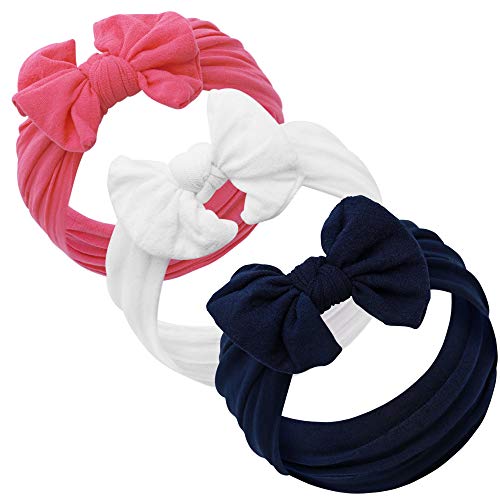Baby Girl Headbands and bows - Nylon Headband Fits newborns toddlers infants girls