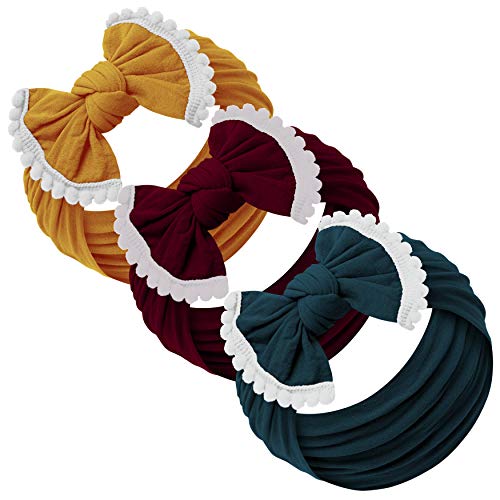 Baby Girl Headbands and bows - Nylon Headband Fits newborn toddler infant girls