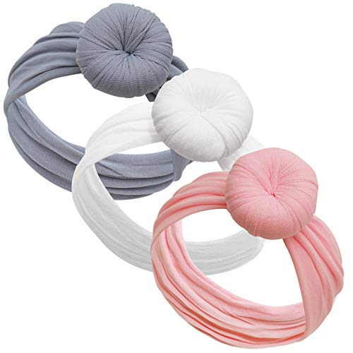 Baby Girl Headbands and bows - Nylon Turban Round Knot Headband Fits newborn toddler infant girls