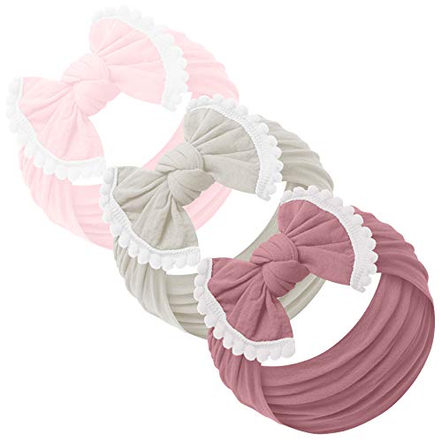 Baby Girl Headbands and bows - Nylon Headband Fits newborn toddler infant girls
