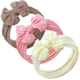 Baby Girl Headbands and bows - Nylon Headband Fits newborns toddlers infants girls