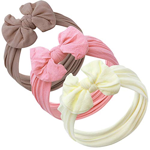 Baby Girl Headbands and bows - Nylon Headband Fits newborns toddlers infants girls