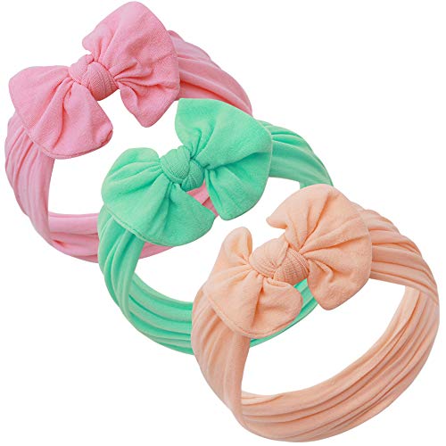 Baby Girl Headbands and bows - Nylon Headband Fits newborns toddlers infants girls