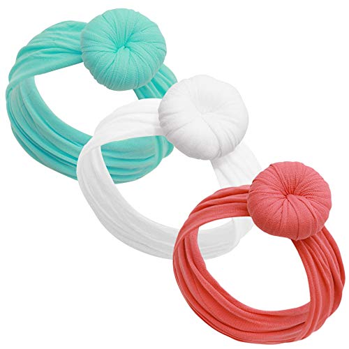 Baby Girl Headbands and bows - Nylon Turban Round Knot Headband Fits newborn toddler infant girls