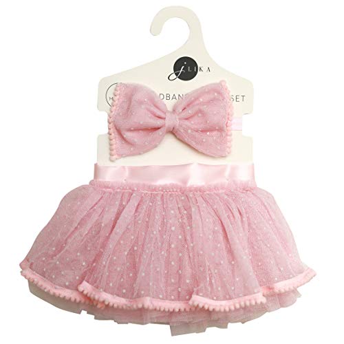 Newborn Baby Girl Tutu Set Skirt with Headband Photography Prop Clothes Easter Outfit (Pink)