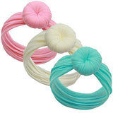 Baby Girl Headbands and bows - Nylon Turban Round Knot Headband Fits newborn toddler infant girls