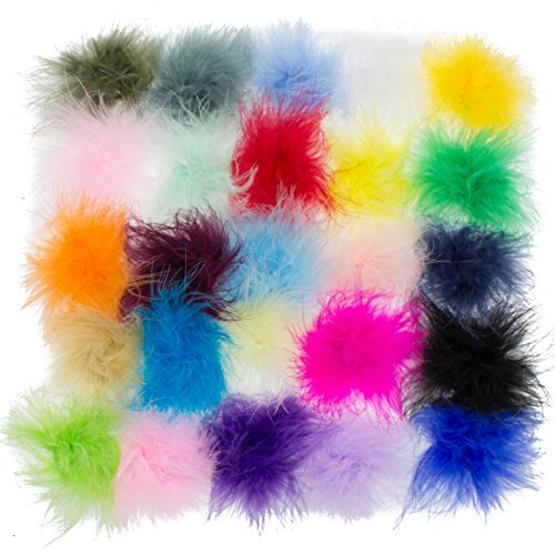 Marabou Feather Puffs Assorted Feathers JLIKA Brand BOA (15 Pieces)