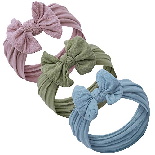 Baby Girl Headbands and bows - Nylon Headband Fits newborns toddlers infants girls