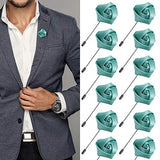 JLIKA Lapel Pins for Men Flower Pin Rose for Wedding Boutonniere Stick Boutineers (Set of 12 PINS)