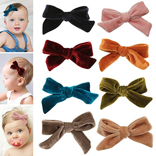 Velvet bows hair clips for girls - toddler girl hair accessories barrettes - bow alligator clip for Teens Kids Toddlers (Velvet Clips Assorted Mix)