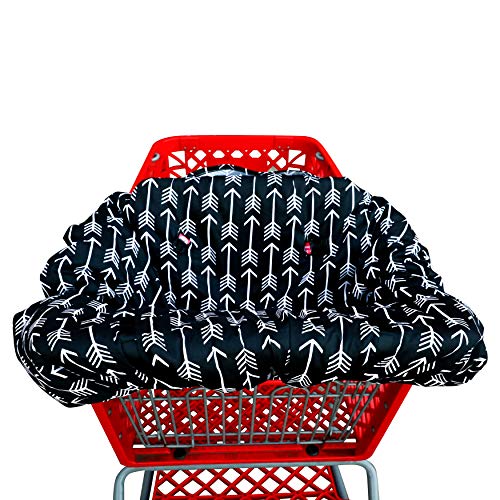 Shopping cart Covers for Baby | High Chair and Grocery Cover for Babies | Infants |Toddlers Trolley Seat for Boys and Girls (Black White Arrow)