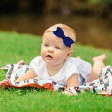 Baby Girl Headbands and bows - Nylon Headband Fits newborn toddler infant girls (Adeline Collection)