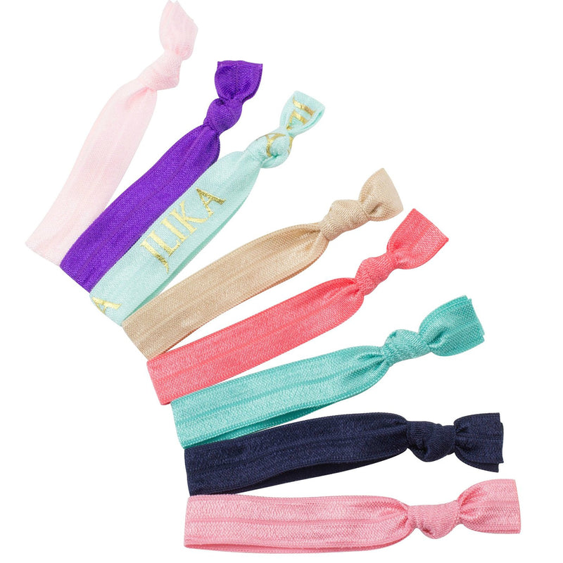 Elastic Hair Ties (SET OF 100) Colorful Prints and Solids, No Crease Ouchless Ponytail Holders, Ribbon Hairties for Women Girls Teens and Kids