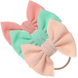 Baby Girl XL Bow Headbands Pink, Aqua, Peach