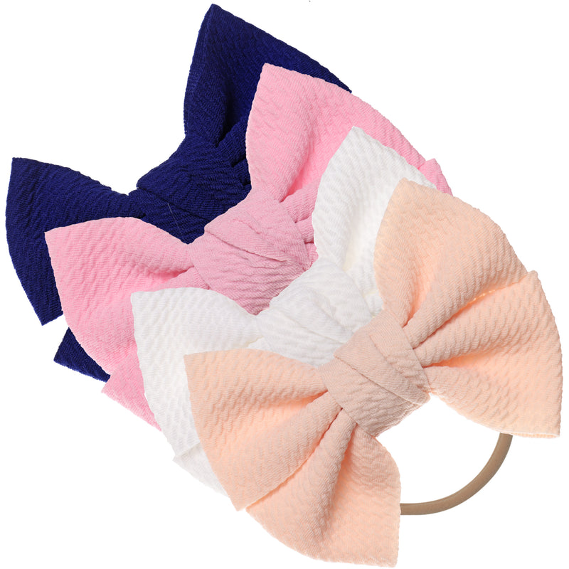 Baby Girl XL Bow Headbands Pink, Navy, Ivory, Peach