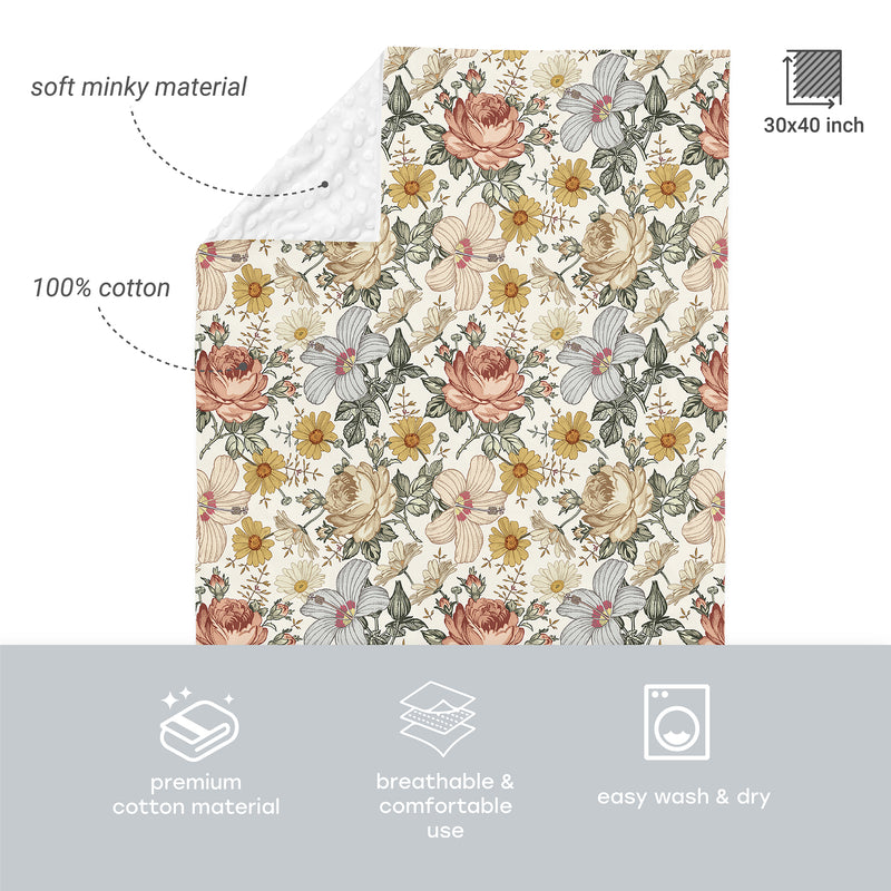 Blanket Floral blue