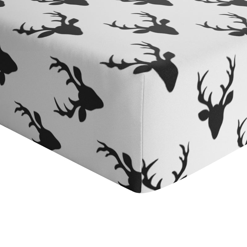 Crib Sheet - Black White Buck