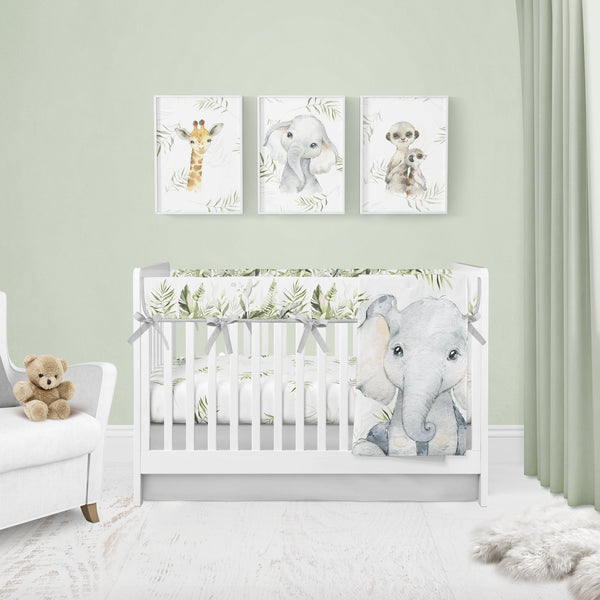 Elephants Gray Crib Bedding Set – JLIKA